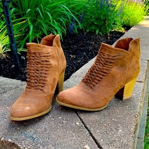 Brown suede ankle boots
